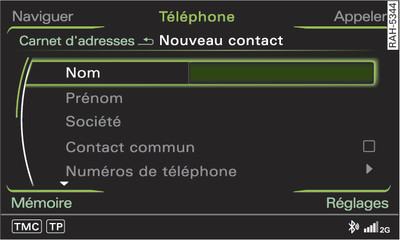 Création d'un nouveau contact